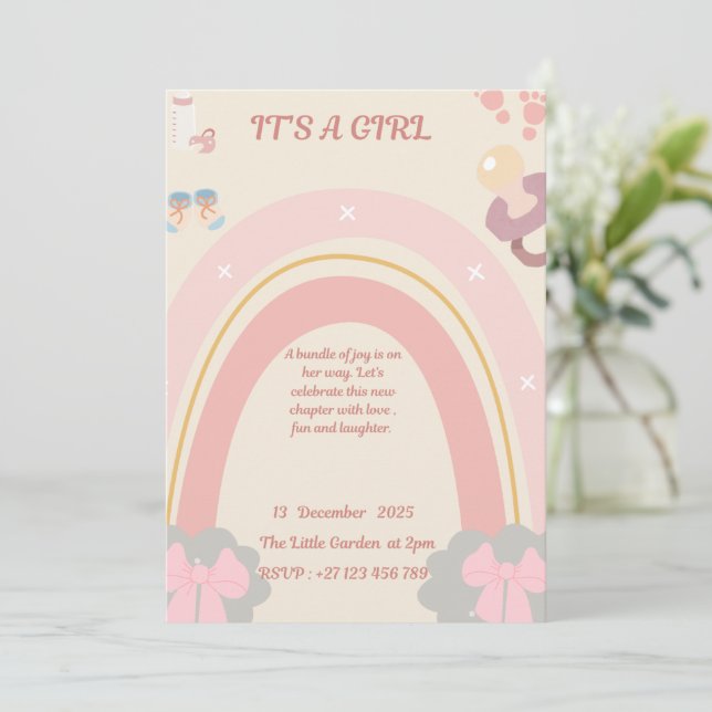 Convites Baby shower invitation  (Em pé/Frente)