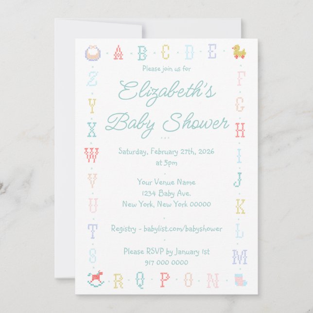 Convites Baby Shower Invitation (Frente)