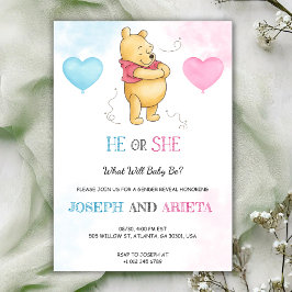 Convites Baby shower Invitation card featuring a bear 