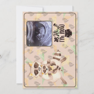 Convites Baby Shower Invitation Custom Photo Raccoons Brown