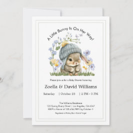 Convites Baby Shower Invitation Cute Minimal Bunny