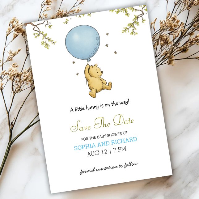 Convites Baby shower invitation featuring a cute bear  (Criador carregado)