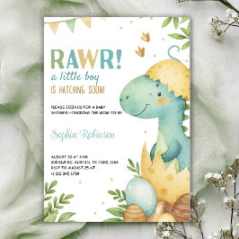 Convites Baby shower invitation featuring a dinosaur 