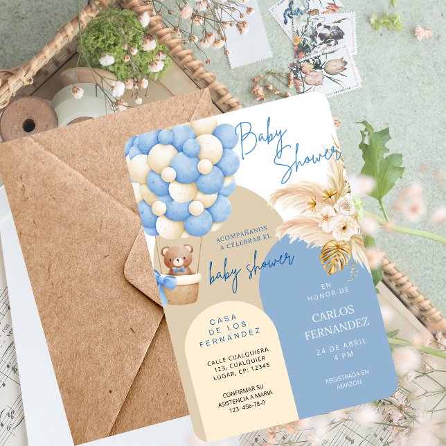 Convites Baby Shower Invitation for Boy–Customizable (Criador carregado)