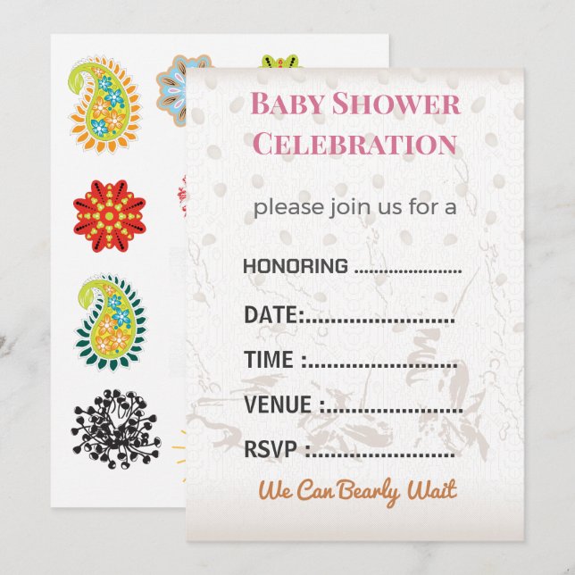 Convites Baby Shower Invitation Gender Reveal | Modern (Frente/Verso)