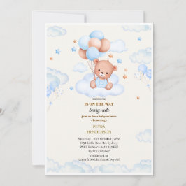 Convites Baby shower invitation in the shape of a blue 