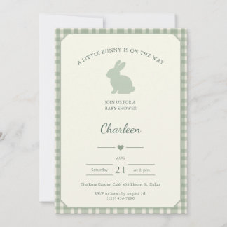 Convites Baby Shower Invitation Little Bunny Is On The Way 