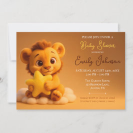 Convites Baby Shower Invitation – Little Lion & Star