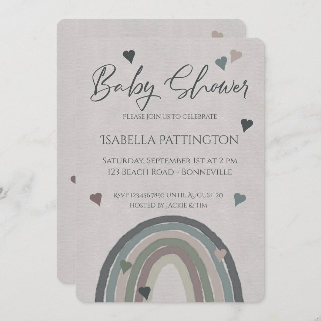 Convites Baby Shower invitation paperlike (Frente/Verso)