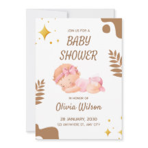 Baby Shower Invitation Soft Pink Aesthetic