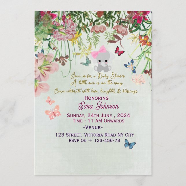 Convites Baby Shower Invitations  (Frente)