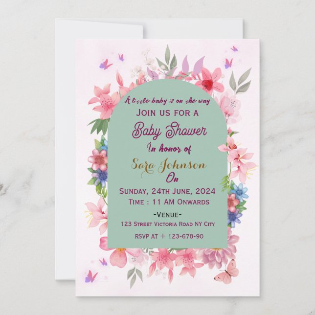 Convites Baby Shower Invitations  (Frente)