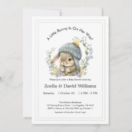 Convites Baby Shower Invitations Watercolor Simple Bunny