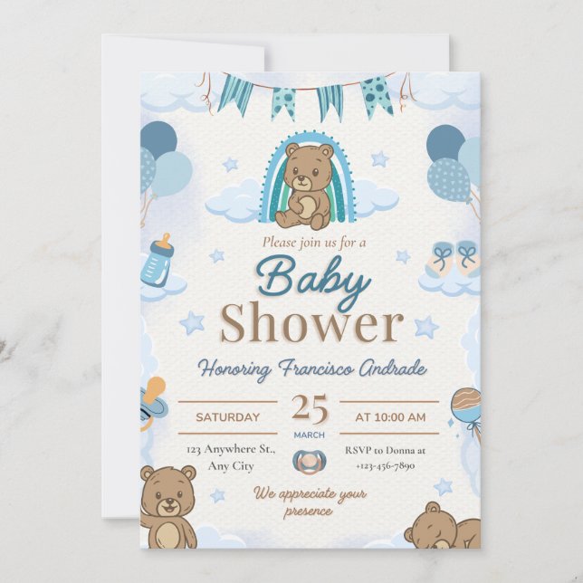 Convites Baby Shower Soft Life Aesthetic Design (Frente)