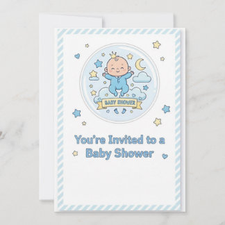 Convites Baby shower sticker for boy