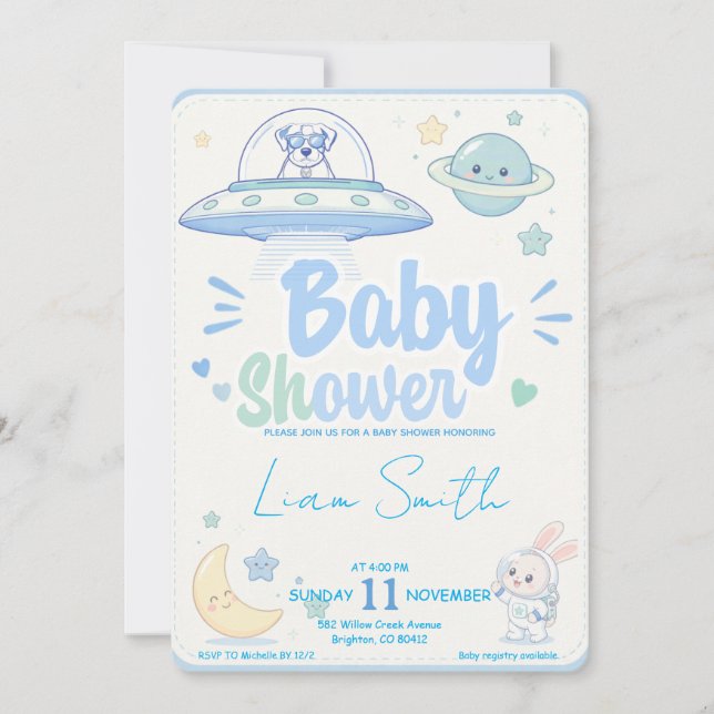 Convites Baby Shower -UFO Pets- (Frente)