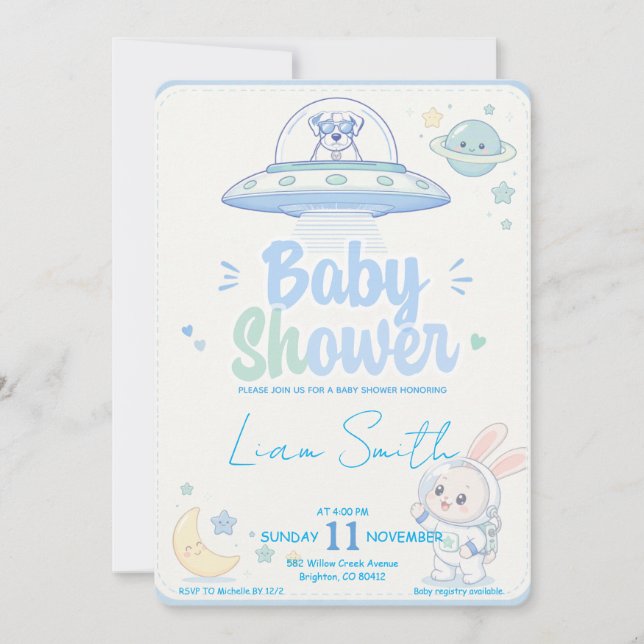 Convites Baby Shower -UFO Pets- (Frente)