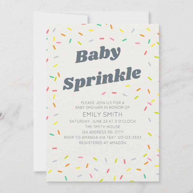 Convites Baby Sprinkle (Frente)