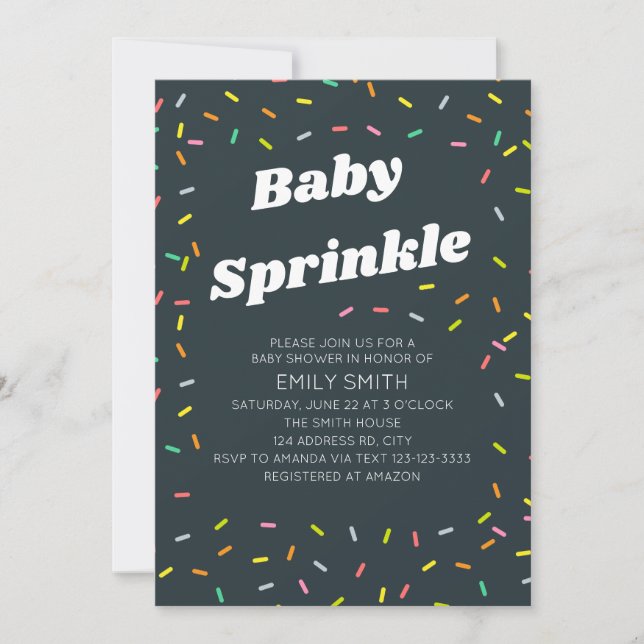 Convites Baby Sprinkle (Frente)