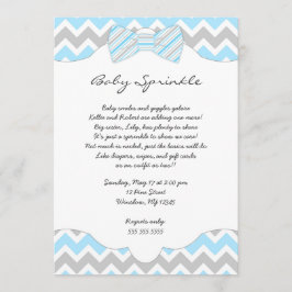 Convites Baby Sprinkle Blue Arco tie chá de fraldas convida