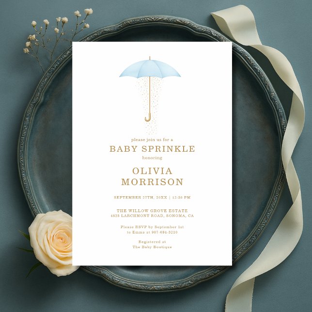 Convites Baby Sprinkle Boy Blue Baby Shower (Criador carregado)