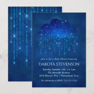 Convites Baby Sprinkle Classic Blue   Chá de fraldas Moody