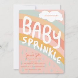 Convites BABY SPRINKLE Cute Clouts Rainbow Rain Personaliza