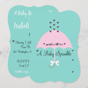 Convites Baby Sprinkle Little Love Chá Baby Reveed Party