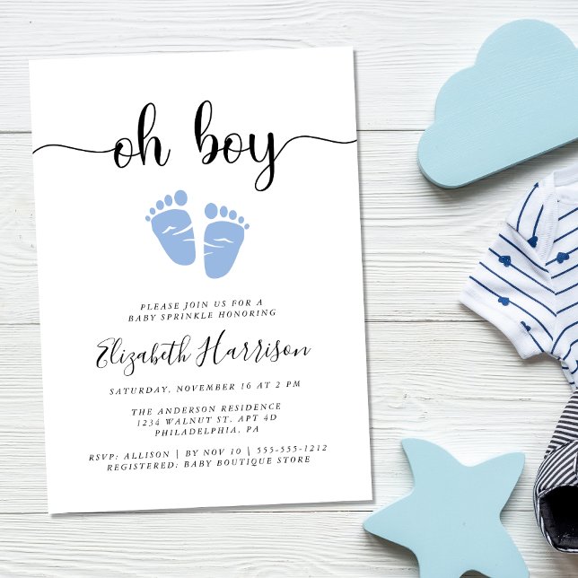Convites Baby Sprinkle Oh Boy Blue (Criador carregado)