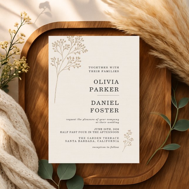 Convites Baby's Breathe Wedding (Criador carregado)