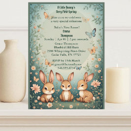Convites Babys First Easter Pastel Green Spring Bunny Party