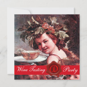 CONVITES BACCHUS, PARCHA DE SELO DE PROVANDO DE VINHO VERME