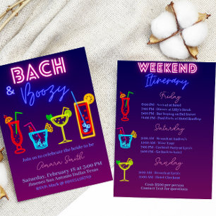 Convites Bach e Boozy Bachelorette com Itenerário
