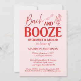 Convites Bacharelada Retro Bach e Bebida Rosa Vermelho
