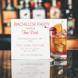 Convites Bacheler Party Old Fashied Drink White