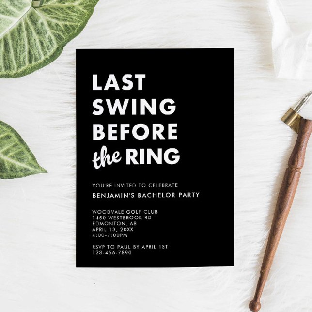 Convites Bachelor Party Last Swing Before the Ring Minimal (Criador carregado)