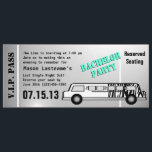 Convites Bachelor Party Limo Pass<br><div class="desc">Esta limusine listrada de zebra está indo para uma noite de festa inesquecível. Crie seu próprio itinerário neste passe de festa. Personalizável para qualquer evento.</div>
