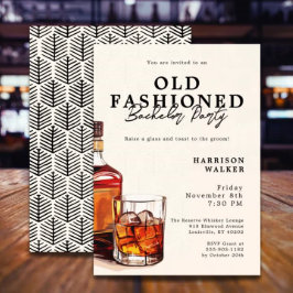 Convites Bachelor Party Whiskey Theme Old Fashioned Elegant