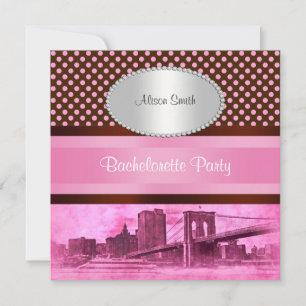 Convites Bachelorette 3 da Ponte Brooklyn Skyline NYC