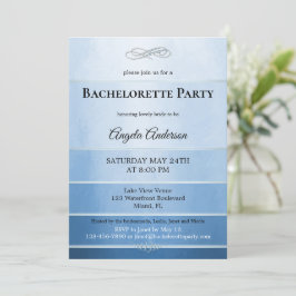 Convites Bachelorette Azul-Cinzento