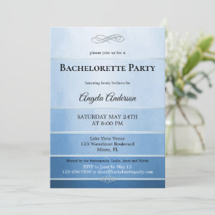 Convites Bachelorette Azul-Cinzento