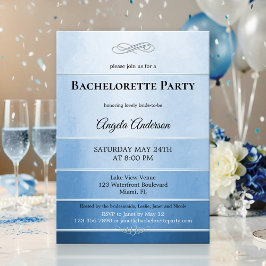 Convites Bachelorette Azul-Cinzento
