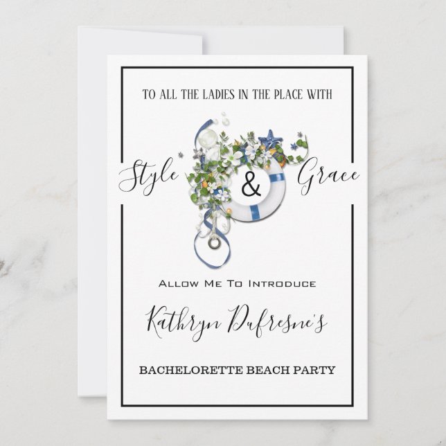 Convites Bachelorette Beach/Piscina Party (Frente)