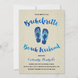 Convites Bachelorette Beach Weekend com Blue Faux Glitter
