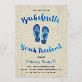 Convites Bachelorette Beach Weekend com Blue Faux Glitter