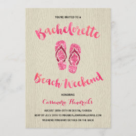Convites Bachelorette Beach Weekend com brilho rosa
