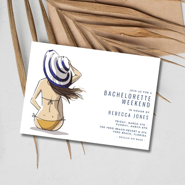 Convites Bachelorette Beach Weekend Getaway (Bachelorette Beach Weekend Getaway Invitation)