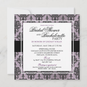 Convites Bachelorette/Chá de panela Preto PERSONALIZADO V2