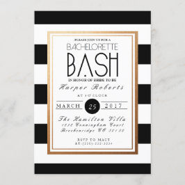 Convites Bachelorette Chic & Formal Bash | Dourado e preto