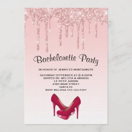Convites Bachelorette de Alto Céu Rosa Moderno